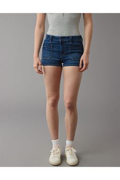 Next Level Stretch/Our softest, stretchiest, never-loses-its-shape denim/Won't bag out. Ever./Dark wash/Patch pockets/These shorts are Real Good: Made with the planet in mind & a promise to continue to do better. Stretch Jean Shorts With Pockets In Medium Wash, Fitted Medium Wash Shorts With Pockets, Casual Medium Wash Jean Shorts With Patch Pockets, Fitted Dark Wash Jean Shorts With Pockets, Medium Wash Jean Shorts With Patch Pockets, Medium Wash Denim Jean Shorts With Patch Pockets, Everyday Denim Bottoms With Pockets, Mid-rise Medium Wash Jean Shorts With Hip Pockets, Mid-rise Jean Shorts With Hip Pockets In Medium Wash