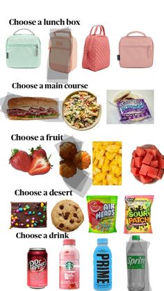 the contents of a lunch box are shown in this graphic above it's description