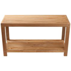 a wooden bench sitting on top of a white background