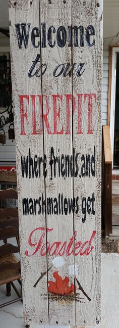 there is a sign that says welcome to friends and marshmallows get married