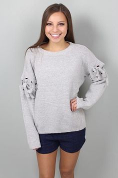 Now or Never Grey Knit Sweater: $48 Now Or Never, Grey Knit Sweater, Knit Sweater, Knitted Sweaters