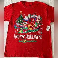 Nwt, Non Smoking Home Walt Disney World Christmas, Disney World Christmas, Christmas T Shirt, Disney Shirts, Christmas Tshirts, Disney Parks, Walt Disney World, Happy Holidays, Kids Shirts