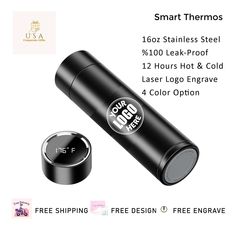 an image of a smart thermos with instructions on how to set it up