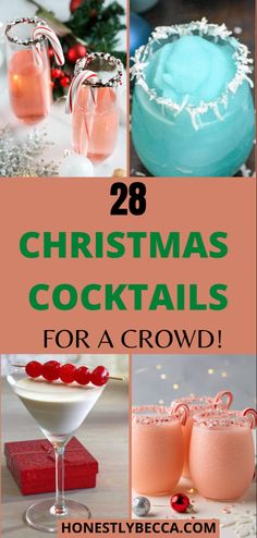 christmas cocktails for a crowd with text overlay