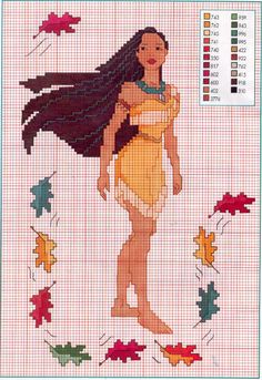 a cross stitch pattern with an image of a woman