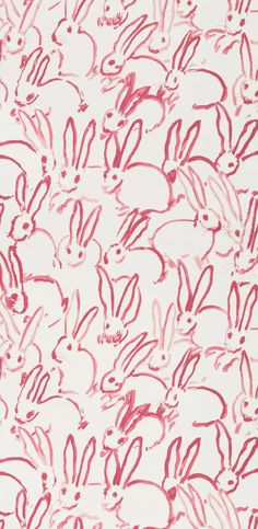 an image of red and white rabbits drawn on paper