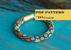 an image of a bracelet with beads on it and the text, free pattern miara