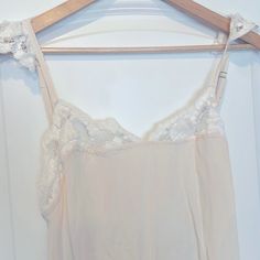 Never Worn Sheer Maxi Nightgown. Could Be Worn As Dress With Nude Slip. It Uses Their Sizing Which Says 2 On The Gown, But It Fits Like A M, Not An Actual Size 2 Sleepwear Cami Chemise With Lace Trim, Lace Trim Cami Sleep Chemise, Feminine Cami Sleepwear For Night, Feminine Sleeveless Sleepwear With Built-in Bra, Spring Sleepwear With Delicate Lace And Spaghetti Straps, Delicate Lace Sleepwear With Spaghetti Straps For Spring, Summer Lace Nightgown For Sleep, Summer Nightgown With Delicate Lace For Bedtime, Feminine Sleepwear With Lace Trim And Spaghetti Straps