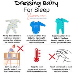 the baby's sleep schedule is shown with instructions for how to put on it