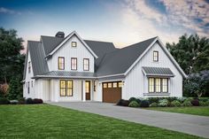 this is an artist's rendering of the farmhouse style house plans for small homes