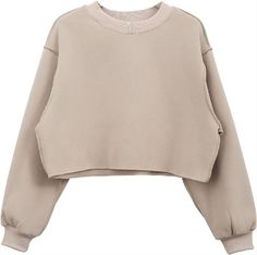 Women's Cropped Sweatshirt Long Sleeves Pullover Fleece Crop Top Dresses And Boots, Pullover Fleece, Cropped Sweatshirt, Branded Sweatshirts, Womens Fleece, Amazon Finds, Long Hoodie