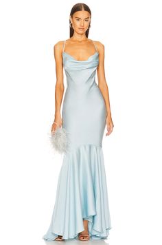 Michael Costello x REVOLVE Brianne Maxi Dress in Light Blue | REVOLVE Light Blue Prom Dress, Michael Costello, Long Blue Dress, Revolve Dresses, Prom Dress Inspiration, Light Blue Dresses, Prom Dresses Blue, Cardi B