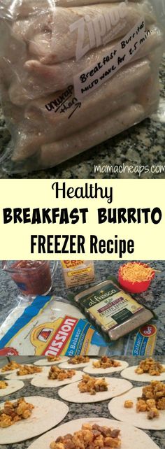 the ingredients for healthy breakfast burrito freezer recipe