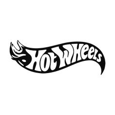 the word hot wheels is shown in black and white