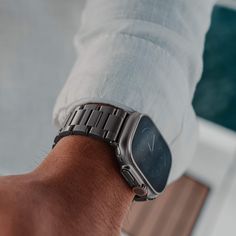 Style your Apple Watch Ultra with our everyday titanium band. Crafted from Titanium that is waterproof and lightweight. A timeless piece perfect for formal wear & on-the-go adventures. Designed for the Apple Watch Ultra, made to match and wear as a pair. Independently tested through a California third-party lab for chemical analysis, our Grade 2, Grade 4 and Grade 5 titanium bands are meant to withstand conditions the Apple Watch Ultra is made for. Patent pending. Apple Watch Ultra Aesthetic, Apple Watch Ultra 2, Apple Watch Ultra Bands, Apple Watch Bands Mens, Apple Watch Men, Ipad Setup, Mobile Watch, Chemical Analysis, Gold Apple Watch