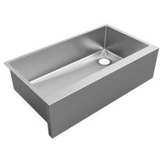 a large stainless steel sink on a white background