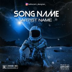 the cover art for song name artist name, featuring an astronaut sitting on the moon