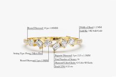 "Baguette Diamond Ring / Baguette and Round Diamond Alternating Wedding Band in 14k Gold / Anniversary Band / Stacking Ring / Wedding Ring Item Details * Made to Order. * Gold Kt: 14K (Please message me if you want 18K) * Custom Gold Color: Rose Gold, Yellow Gold, White Gold * Round Diamond: 10 pcs 1.00MM * Round Diamond: 3 pcs 1.9MM * Baguette Diamond: 3 pcs 2.25x1.5MM * Total Number of Stones: 16 * Total CTW: 0.32 Ctw * Diamond Color Clarity: G Color Si1 Clarity * Setting Type: Prong / Micro P 14k Gold Baguette Cut Wedding Rings, Baguette Diamond Ring With Single Cut Diamonds For Anniversary, Luxury Baguette Diamond Ring For Wedding, Yellow Gold Rings With Baguette Diamonds For Wedding, Fine Jewelry Baguette Wedding Jewelry, 14k Gold Baguette Wedding Jewelry, 14k Gold Baguette Cut Jewelry For Evening, 14k Gold Baguette Jewelry For Wedding, White Gold Baguette Cut Ring For Wedding