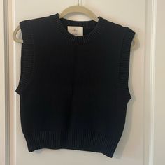 Never Worn. Excellent Condition - Wilfred Aritzia Sweater, Aritzia Wilfred, Sweater Tank Top, Sweater Tank, Cropped Sweater, Business Casual, Tank Top, Women Shopping, Black