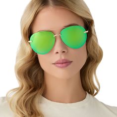 Trendsetters, meet your match with Lenox! These iconic shades offer an oversized aviator shape, luxe top bar, and chic metal details. Green Aviator Sunglasses With Uva Protection, Summer Green Aviator Sunglasses With Uv Protection, Green Aviator Sunglasses With Uv Protection For Summer, Modern Gold Aviator Sunglasses For Spring, Green Aviator Sunglasses With Mirrored Lenses, Green Tinted Aviator Sunglasses For Summer, Green Aviator Sunglasses With Uv Protection, Casual Green Aviator Sunglasses With Uva Protection, Trendy Green Aviator Sunglasses