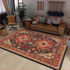 a living room filled with furniture and rugs