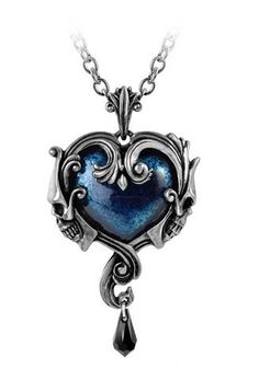 Affaire du Coeur Pendant Alchemy Gothic, Skull Pendant Necklace, Gothic Metal, Skull Pendant, Fantasy Jewelry, Photo Albums, Gothic Jewelry, Blue Heart, Jewelry Diy