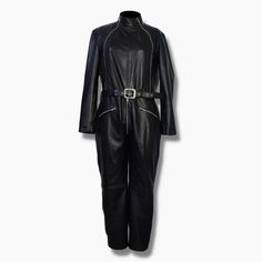 Black Fitted Leather Jumpsuits And Rompers, Fitted Black Leather Jumpsuits And Rompers, Black Leather Fitted Jumpsuits And Rompers, Black Leather Jumpsuits And Rompers, Biker Jumpsuit, Black Leather Jumpsuit, Classic Jumpsuit, Leather Shorts Women, Leather Outfits Women