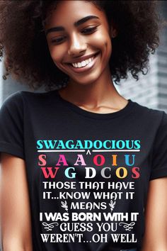 SWAGADOCIOUS Funny Saying Sarcastic Sarcasm T-shirt for Women, Cute Shirt for Mom Daughter, Humorous Hilarious Tshirt Gifts for Her T Shirt Cute Shirt