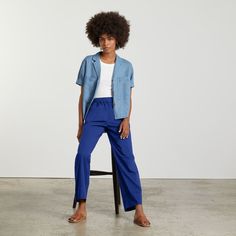 As Easy As It Gets. The Easy Pant Is Comfortable From Hip To Hem, Thanks To Its Lightweight Cotton Twill Fabric, Breathable Silhouette, And Pull-On Style. 98% Organic Cotton 2% Elastane Nwt Versatile Blue Relaxed Fit Wide Leg Pants, Relaxed Fit Bottoms With Pockets By Everlane, Versatile Blue Ankle-length Pants, Versatile Ankle-length Blue Pants, Everlane Relaxed Fit Pants With Pockets, Everlane Relaxed Fit Straight Bottoms, Everlane Relaxed Fit Straight Pants, Blue Relaxed Fit Wide Leg Pants With Elastic Waistband, Blue Wide Leg Pants With Relaxed Fit