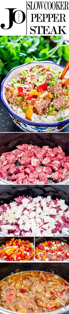 the different types of food are being cooked in trays and placed on top of each other