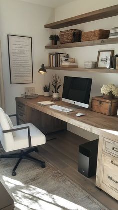 Stylish Tips, Office Decor Professional, Farmhouse Office, Office Guest Room, Guest Room Office, Scrapbook Room, Home Office Ideas, Workspace Inspiration, Office Makeover