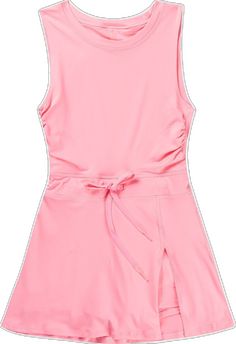 Solid Sleeveless Tennis Dress, Solid Color Sleeveless Tennis Dress For Sports, Pink Sleeveless Sporty Tennis Dress, Sleeveless Tennis Dress For Sports, Sporty Sleeveless Pink Dress, Sporty Sleeveless Pink Tennis Dress, Fitted Athleisure Dresses, Fitted Sleeveless Moisture-wicking Dress, Moisture-wicking Fitted Sleeveless Tennis Dress