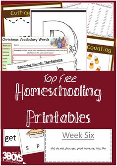 the top free homeschooling printables for kids to use in their homeschool