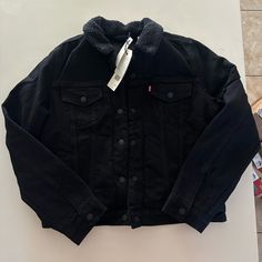 Levis Black Jean Jacket Levis Black Jeans, Black Jean Jacket, Levis Jacket, Black Jean, Church Dresses, Jean Jackets, Jean Coat, Jean Jacket, Levi's