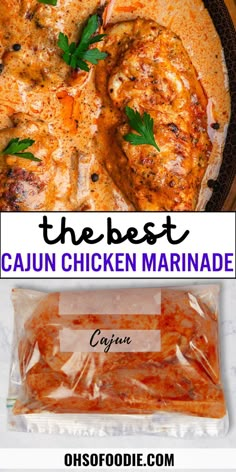 Text reads Cajun Chicken Marinade How To Marinade Chicken, Homemade Chicken Marinade For The Grill, Chicken Mayo Marinade, Jalapeno Chicken Marinade, Cajun Marinated Chicken, Quick Chicken Marinade Recipes, Chicken Marinade Ideas, Marinades For Chicken Thighs, Cajun Chicken Seasoning