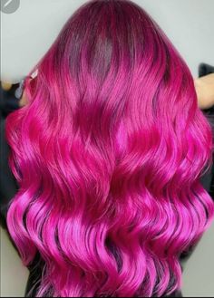 Hot Pink Hair Color, New Year New Hair, Pink Hair Color, Mermaid Hair Color, Airbrush Designs, Colourful Hair, Coloured Hair, Editorial Hair