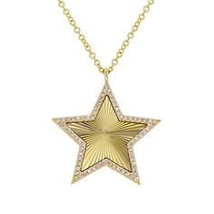 Flutted Star Diamond Necklace - SHOPKURY.COM Diamond Star Necklace, 14k Yellow Gold Necklace, Diamond Chain, Pink Girly Things, Girly Things, Diamond Necklace, Gold Necklace, Yellow Gold, Stars