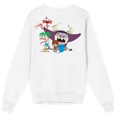 Indulge in nostalgia with this adult white Foster's Home for Imaginary Friends crew neck long sleeve sweatshirt. The front showcases the series logo, while the back features an endearing ensemble of Wilt, Coco, Eduardo, Mac, and Bloo. Made from a comfortable cotton and polyester blend, this sweatshirt ensures durability and style. Easily maintained by machine washing on cold with similar colors and tumble drying on low heat, this sweatshirt promises long-lasting vibrancy. Home For Imaginary Friends, Foster Home For Imaginary Friends, Imaginary Friends, Group Shots, Friends Group, Shipt Shopper, Foster Home, Just Style, Imaginary Friend