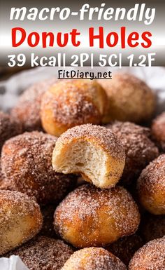 Donut holes - healthy air fryer and macro-friendly recipe Healthy Air Fryer Donut Recipes, Macros Friendly Desserts, Air Fryer Macro Friendly, Macro Friendly Donut Recipe, Healthy Macro Friendly Desserts, Low Macro Desserts, Macro Friendly Baking, Air Fryer Protein Donut Recipes, Macro Friendly Sweets