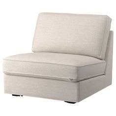 the armless chair is upholstered with a pillow on it's back