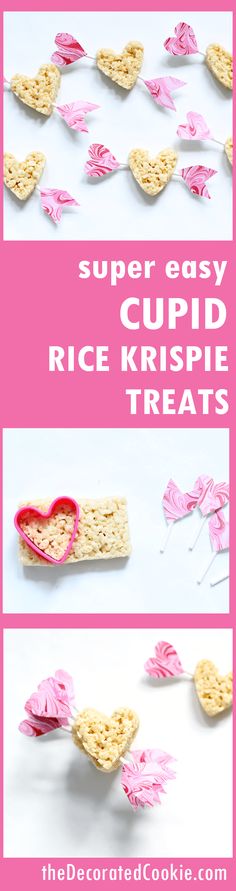 the instructions to make cupid rice krispie treats for valentine's day or any special occasion