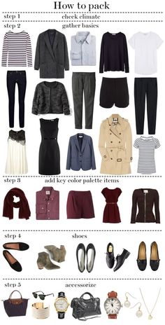 Pack For Travel, How To Have Style, Travel Capsule, Travel Capsule Wardrobe, Clothes And Shoes, Travel Wardrobe, Wardrobe Basics, Fashion Mode, Look Chic