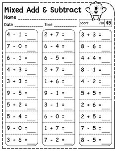 the mixed and subtract worksheet for kids to practice addition skills with