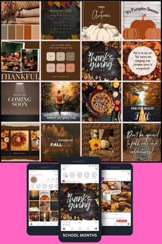 Instagram Post Template Bundle - Instagram Engagement - Season -Social Media Posts Thanksgiving Instagram Post, Thanksgiving Instagram, Hello November, Pumpkin Seasoning