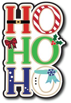 an image of the word ho hoh with christmas decorations