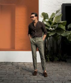 Men Formal Summer Outfit, Male Summer Wedding Guest Outfit, Mexico Wedding Guest Outfit Men, Beach Wedding Men’s Outfit, Summer Formal Wedding Guest Attire Men, Mens Summer Wedding Attire, Linen Wedding Attire, Olive Pants Men, Wedding Guest Outfit Men