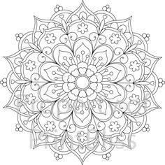 a black and white circular flower design