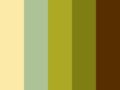 the color palette is brown, green and yellow