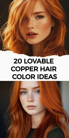 Check out 20 amazing copper hair color ideas to revamp your look. These copper hair color inspirations include a variety of shades, from bold and bright to subtle and sophisticated, ensuring you find the perfect hue to enhance your personal style. Bright Copper Hair Balayage, Dark Copper Hair With Highlights, Copper Hair Pale Skin, Subtle Strawberry Blonde, Copper Red Hair Color, Ginger Copper Hair, Bright Copper Hair, Red Hair Colors, Copper Hair Color Ideas