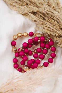 Add a touch of bling to your wrist with this fabulous Hot Pink & Gold Beaded Bracelet Set! Our sparkly design is sure to have you shining like the star you are. Now you're ready to take on the day with style! Booyah! Affordable Pink Statement Beaded Bracelets, Hot Pink Beaded Bracelet, Hot Pink Jewelry Set, Pink Trendy Hand-strung Stretch Bracelet, Pink Hand-set Bangle Jewelry, Gold Beaded Bracelet, Hot Jewelry, Gold Bead Bracelets, Gold Beads